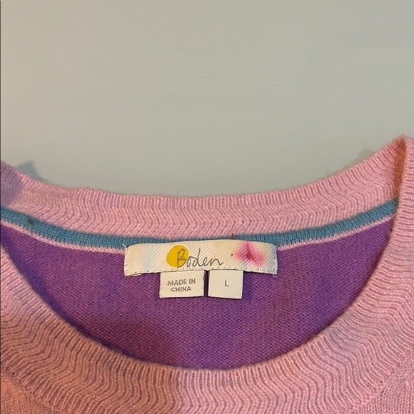 Mod graphic  Pink Purple colors pop cashmere Sweater Boden - Picture 2 of 9